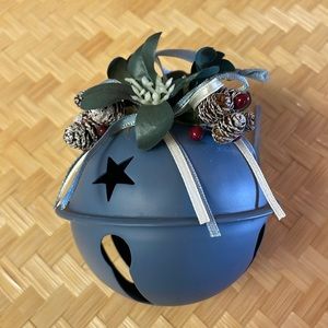 Vintage Christmas Ornament Large Metal Jingle Bell Kitschy